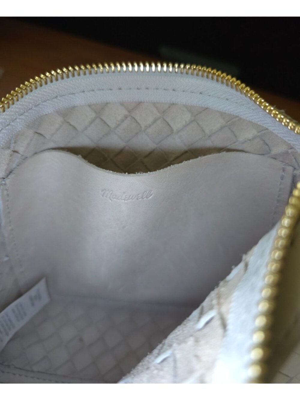 Madewell Pale-Oyster Hand-Woven Leather Crossbody Bag NP322 - Picture 8 of 11
